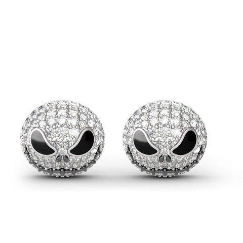 Jack Circle Crystal Earrings Nightmare Before Christmas Cartoon Gothic Party Jewelry Skull Stud Earrings Women ► Photo 1/5