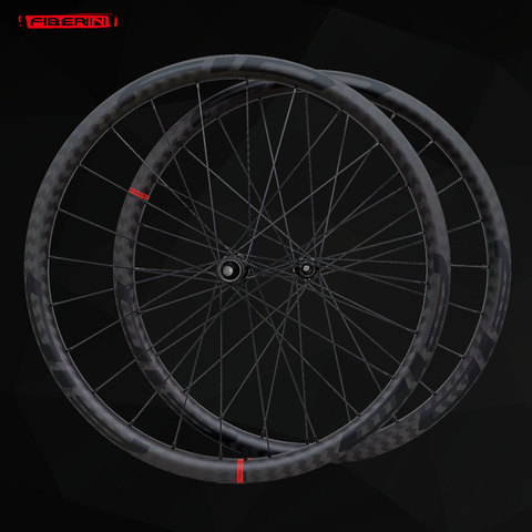 Road bike wheelset 3K/UD/12K twill Matt surface 30mm depth 27mm width clincher tubuless cyclocross Gravel bicycle disc wheels ► Photo 1/6