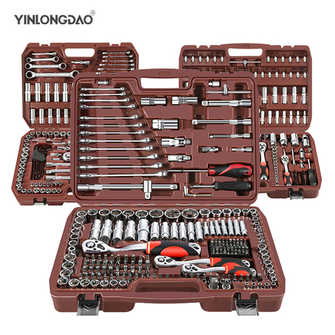 Car Repair Tool Ratchet Torque Wrench Spanner Screwdriver Socket Set Combo Tools Kit Bicycle Auto Repairing Tool Mechanic Tool A ► Photo 1/6