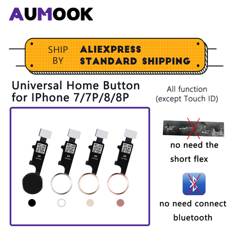 Universal Home button for IPhone 7 7 Plus 8 8 Plus with All Function work Without Touch ID Function No Bluetooth No short flex ► Photo 1/6