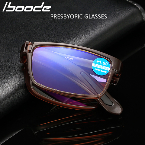 iboode Folding Reading Glasses Women anti-blue Hyperopia foldable Eyeglasses Diopter +1.0 1.5 2.0 2.5 3.0 3.5 4.0 ► Photo 1/6