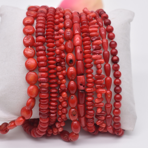 Natural Stone Bead Irregular Round Shape Red Coral Beads jewelry Spacer Beads Strand 15