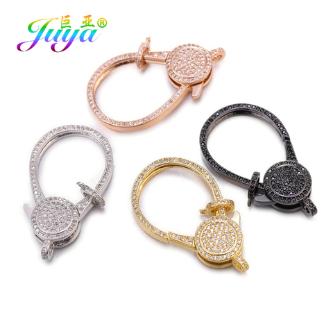 Juya Luxury Zircon Lobster Clasps Docorative Fastener Screw Lock Bolt Clasps For DIY Beaded Jewelry Making  Accessories Supplies ► Photo 1/6