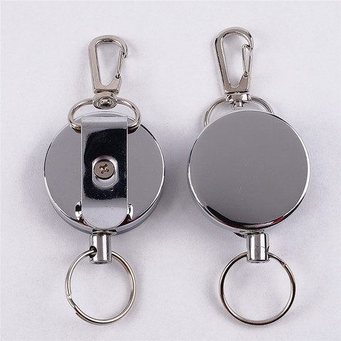 Anti Lost Yoyo Ski Pass ID Card Resilience Steel Wire Rope Elastic Keychain Recoil Sporty Retractable Alarm Key Ring ► Photo 1/6