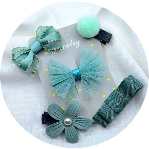 5PCS/set Baby Girls Bow Hair Barrettes Flower Hairpins Headdress Cute Children Hairpin Princess Headwear Hair Clip ► Photo 1/6