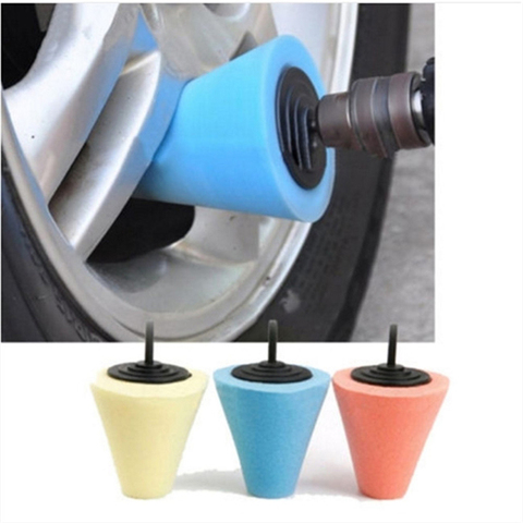 Car Tyres Foam Polishing Sponge Buffing Pad Car Polisher Tires Wheel Hub Polishing Tool Machine cone-shape Wheel ► Photo 1/6