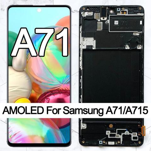 Original AMOLED For Samsung Galaxy A71 LCD Touch Digitizer Sensor Glass Assembly For Samsung A71 Display A715 A715F A715FD ► Photo 1/6