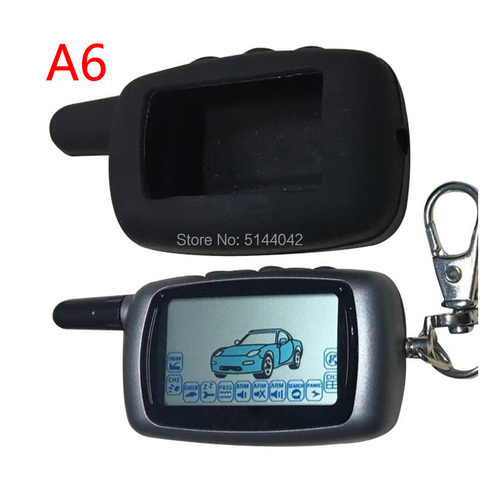 A6 LCD Remote Control + Silicone Case for Russian Vehicle Security 2 way Car Alarm Twage Starline A6 Keychain KGB FX-3 FX3 FX 3 ► Photo 1/4