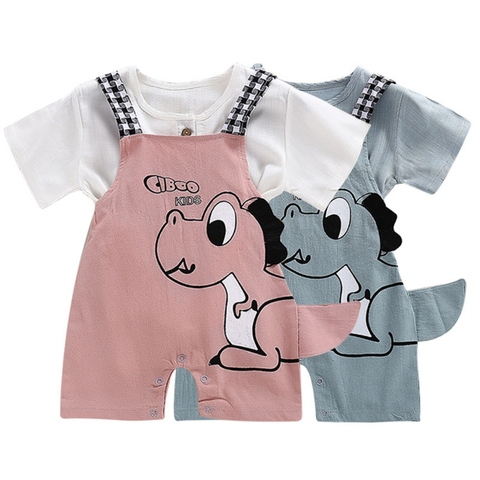 Newborn Infant Baby Boys Overalls Strap shorts Summer Baby Boys Grils Dinosaur Cartoon Printing Suspender Trousers Kids Overalls ► Photo 1/6