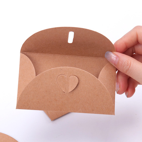 10PCS Vintage Love Button Envelope Kraft Paper Gift Card With Envelope Handmade Paper String Romantic Love Letter Envelope ► Photo 1/6