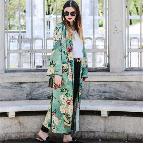 2022 Bohemian Printed Summer Beach Wear Clothes Long Kimono Cardigan Plus Size Cotton Tunic Women Tops and Blouse Shirts A147 ► Photo 1/6
