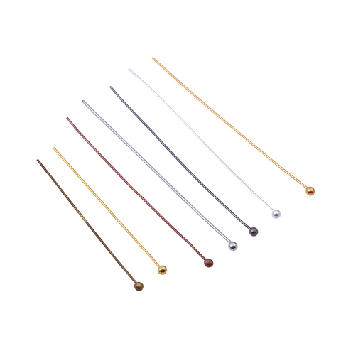 200pcs/lot Length 16 20 25 30 35 40 50 mm Gold Metal Ball Head Pins For Diy Jewelry Making Findings Head pins  Dia 0.5mm ► Photo 1/6