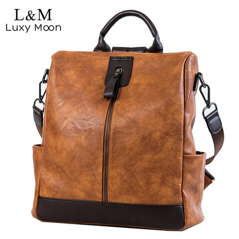 Fashion Women Leather Backpack Multifunction Leatherett Backpacks For Female Big Bookbag Travel Bag Sac A Dos mochila  XA279H ► Photo 1/6