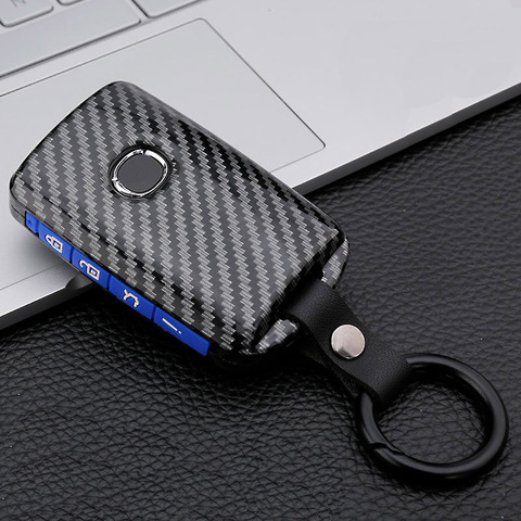 Carbon Fiber Silicon Car Key Cover Case For Mazda 3 Alexa CX4 CX5 CX8 2022 Auto Remote Smart Protective Shell Accessories ► Photo 1/6