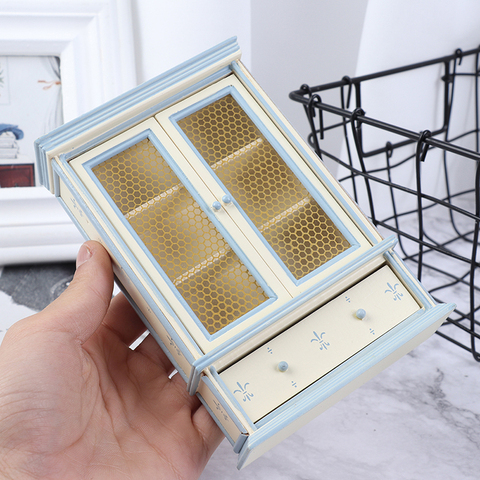 1Pcs 1:12 Dollhouse Miniature Kitchen Furniture White Cupboards Display Cabinet Children Gift ► Photo 1/2