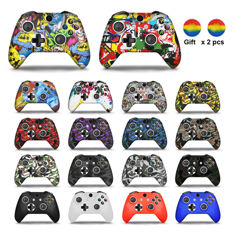 For Xbox One X S Controller Gamepad Camo Silicone Cover Rubber Skin Grip Case Protective For Xbox One Slim Joystick ► Photo 1/6