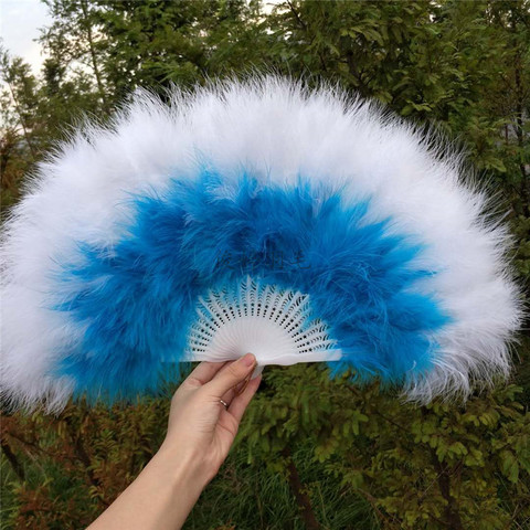 Lolita Feather Folding Fan Japanese Sweet Fairy Girl Dark Gothic Court Dance Hand Fan Art Craft Gift Wedding Party Decoration ► Photo 1/6