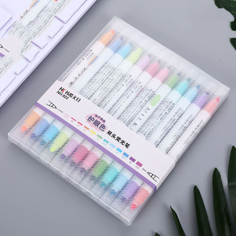 5 Colors/box Double Headed Highlighter Pen Set Fluorescent Markers  Highlighters Pens Art Marker Japanese Cute Kawaii Stationery,For School  students