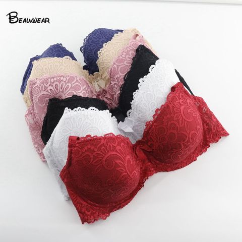 Beauwear Soft Lace Leisure Bra For Women Sexy Plus Size Thin Cup Cotton Lingerie Breathable Underwear 34D 36D 38D 40D 42D 44D ► Photo 1/6