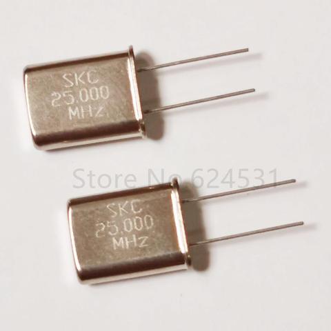 10pcs In-line passive quartz crystal HC-49U 25MHZ 25.000MHZ 25M crystal resonator ► Photo 1/2