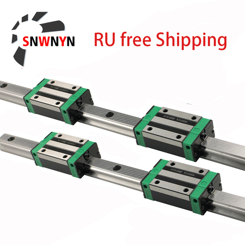 Square Linear Guide Rail HGR15 HGR20+4pc HGH15CA Hgh20ca /Flang HGW15CC HGW20cc HGW25CC CNC Router Engraving RU Free Shipping ► Photo 1/6