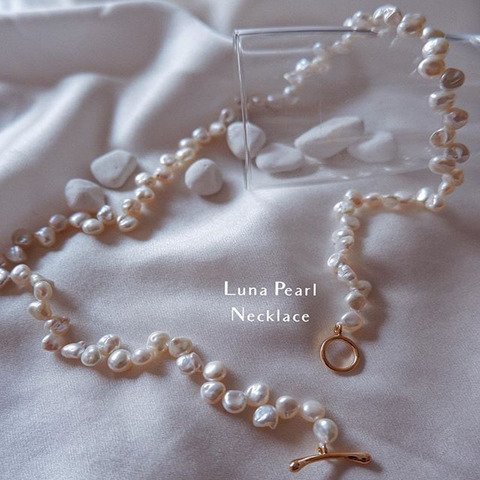 Luna Pearl Necklace Real Baroque Pearl Necklace Factory Direct Jewelry Stainless Steel Gold-Plated Lock Pearl Necklace Choker ► Photo 1/6