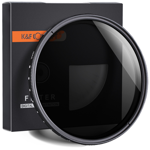 K&F CONCEPT ND2-ND400 Neutral Density Adjustable Fader 52mm 55mm 67mm 72mm 77mm 95mm For Canon Nikon Sony Camera ND Lens filter ► Photo 1/6
