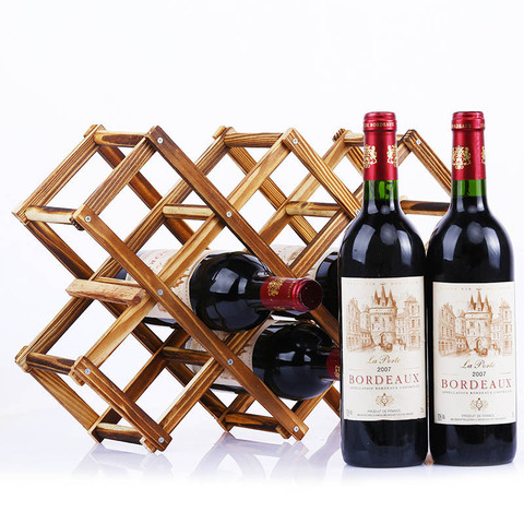 Wooden Collapsible Wine Rack Champagne Bottle Holder Cabinet Display Stand Beer Storage Shelf Home Kitchen Decorative Organizer ► Photo 1/6