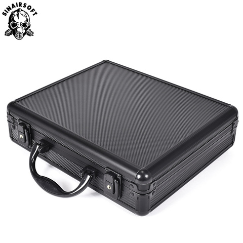 Tactical Aluminum Hard Pistol Case Gun Bag Case Padded Foam Lining for Hunting Airsoft Glock Ipsc Tool Toolbox Suitcase Black ► Photo 1/6