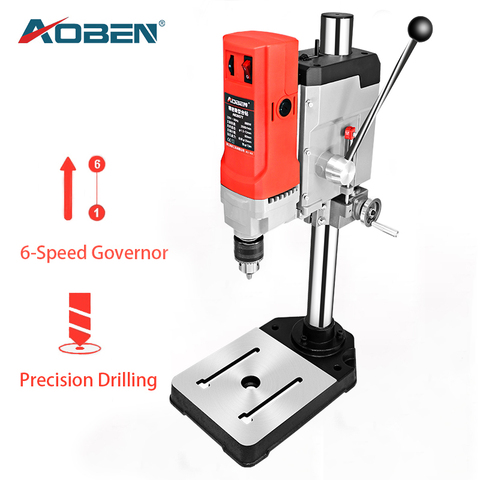 AOBEN 880W Electric Bench Drilling 220V Multifunction 6-Speed Governor Mini Bench Drill Stand Steel/Woodworking Home DIY Tool ► Photo 1/6