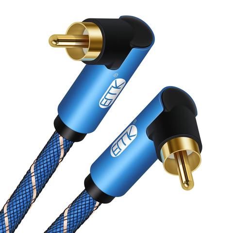 EMK Right Angle Coaxial Audio Cable Digital Audio RCA to RCA Dual 90 degree Coaxial Cable For Speaker HiFi Subwoofer Cable ► Photo 1/6