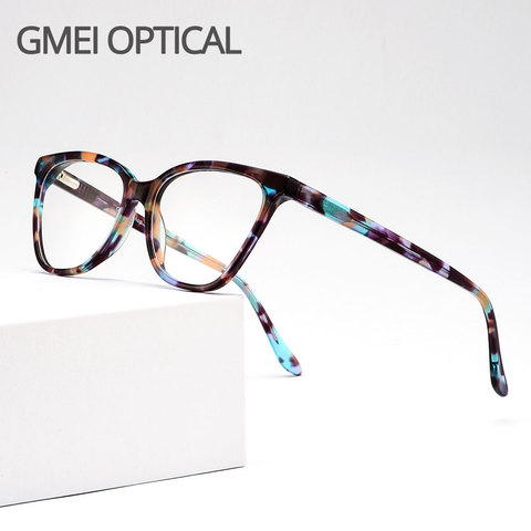 Fashion Acetate Cat Eye Style Women Glasses Frames With Spring Hinges Female Cute Myopia Prescription Spectacles Frame D62343 ► Photo 1/6