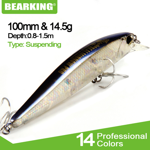 Bearking 1PCS Minnow Fishing Lure Laser Hard Artificial Bait 3D Eyes 10cm  14.5g Fishing Wobblers Crankbait Minnows - Price history & Review, AliExpress Seller - bearking wobbler Store