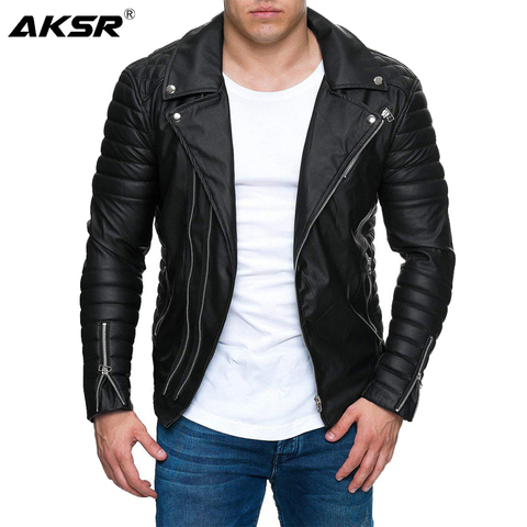 Fashion Slim Fit Hooded Men's Black Motorcycle PU Leather Jacket Coat Outerwear