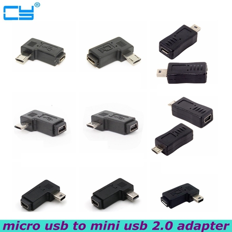 1pcs/ MP3 MP4 Mobile phone Micro USB male to female Mini 5pin female male 90 degree adapter charger connector converter adapter ► Photo 1/6