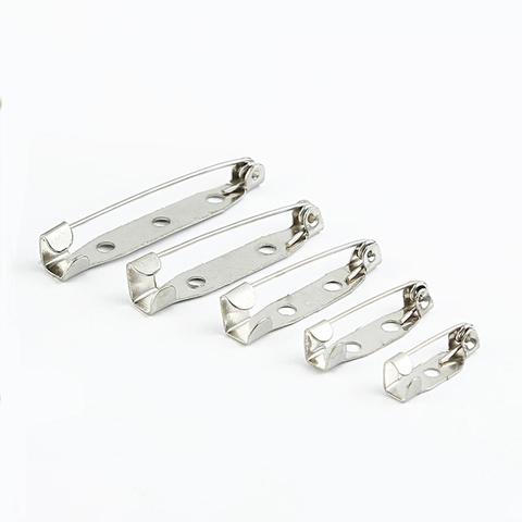 10-50pcs Brooch Base Metal Pins 15/20/25/30/35mm Pins Back Silver Color Locking Clasp Pin Holder Jewelry Accessories ► Photo 1/6