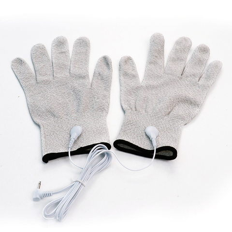 Fiber Electrotherapy Massage Gloves Electric Shock Conductive Gloves With Cable for TENS Acupuncture Therapy Machine Pain Relief ► Photo 1/6