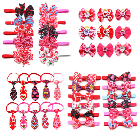 10pcs  Valentine's Day Pet Supplies Pet Dog Cat Bowtie Dog Collar  Pink Small Dog Hair Accessories Pet Bow Ties For Small Dogs ► Photo 1/1