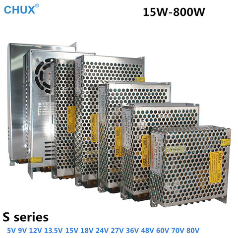 CHUX Switching Power Supply 5V 7.5V 9V 12V 13.5V 15V 18V 24V 27V 36V 48V 50V 60V 70V 80V 15W 35W 50W 100W 350W 800W LED PSU ► Photo 1/6