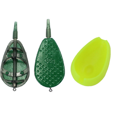 30g/40g/50g Carp Fishing In Line Method Feeders Accessories Set Quick Release Flat Method Feeder and Bait Mould for Carp Feeders ► Photo 1/6