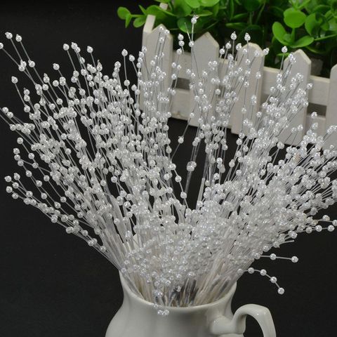 10 pcs/Bunch Pearl Bridal Bouquets White Beaded Handmade Flower Stem Beads Creative Wedding Party Bouquet Decor Applied ► Photo 1/6