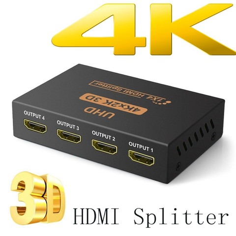 Splitter 1x4 HDMI HUB Full HD Splitter 4K 1 HDMI Input 4 Output, HDCP 1080P