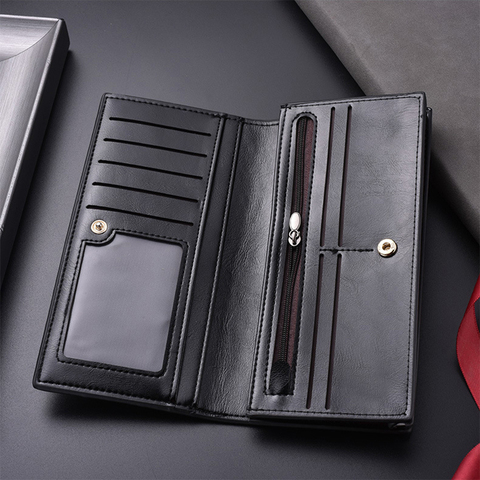 Fashion Long Section Wallets For Men Famous Brand Coin Bag High Capacity ID Wallet Purse Zipper Clutch Mobile Phone Bag Clutch ► Photo 1/6