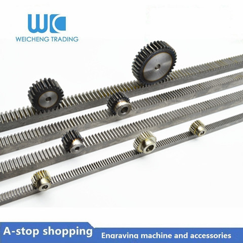 5pc 1Mod 1 Modulus High Precision Gear Rack steel 10*10*1000mm + 5pcs 1M 20teeth spur pinion gears cnc parts ► Photo 1/1