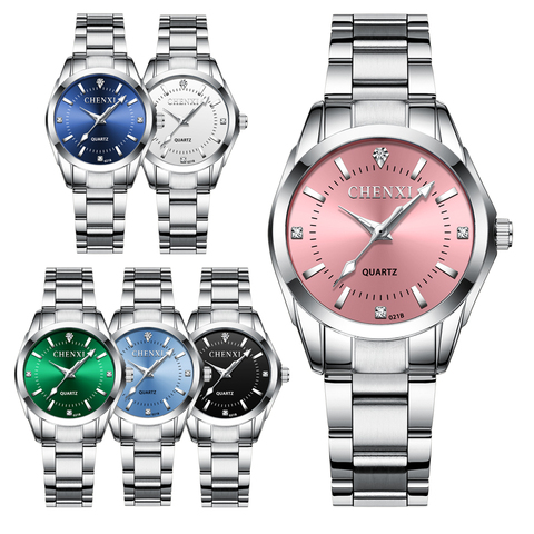 CHENXI Fashion Women Colorful Dial Reloj Mujer Concise Girl Wrist Watches Female Quartz Watches Ladies Rhinestone Clocks Watch ► Photo 1/6