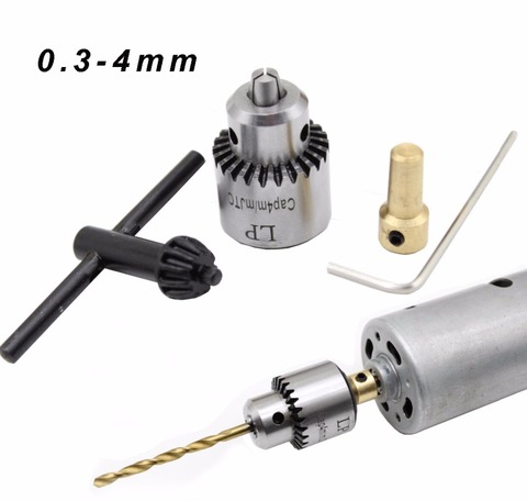 Micro Motor Drill Chuck Clamping Range 0.3-4mm Taper Mounted Mini Drill Chuck With Chuck Key 3.17mm Brass Electric Motor Shaft ► Photo 1/6