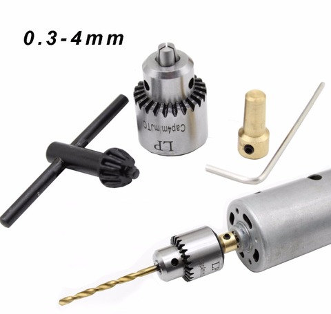 Micro Motor Drill Chuck Clamping Range 0.3-4mm Taper Mounted Mini Drill Chuck With Chuck Key 3.17mm Brass Electric Motor Shaft ► Photo 1/6