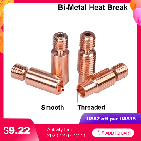 High Quality Bi-Metal Heat Break V6 Throat For E3D V6 PT100 Hotend Prusa i3 MK3 Heater Block 1.75mm 3D Printer Parts heatbreak ► Photo 1/6