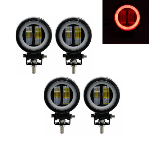 Black/Red 30W Car Headlight Auto Driving Fog Light Car Led Working Light for 4WD ATV SUV UTV UTE Off Roads Lights Work Lamp 12V ► Photo 1/6