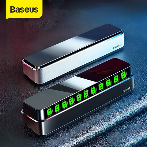 Baseus Car Phone Number Temporary Parking Card Hidden Luminous Auto Accessories Plates Car Park Stop Multiple Characters ► Photo 1/6